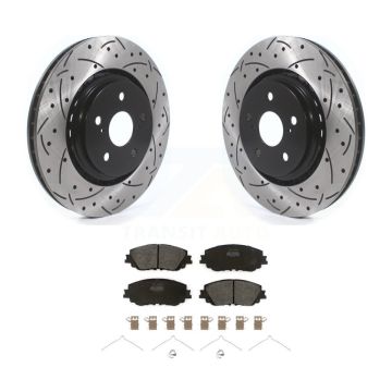 Front Drill Slot Brake Rotors Semi-Metallic Pad Kit For Toyota Camry XSE With TRD Package KDF-101014