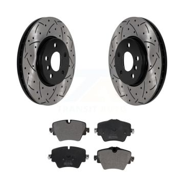 Front Drilled Slot Brake Rotor & Semi-Metallic Pad Kit For Mini Cooper Countryman Clubman KDF-101016