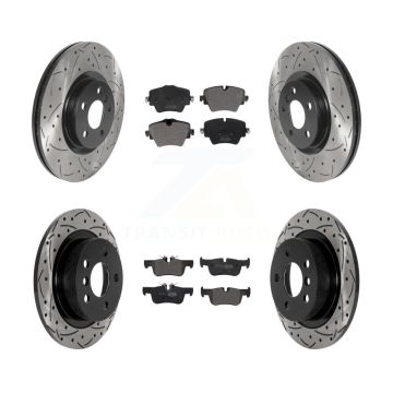 Front Rear Drilled Slot Disc Brake Rotor Semi-Metallic Pad Kit For Mini Cooper Countryman KDF-101023