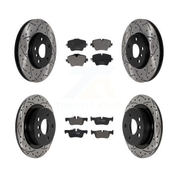Front Rear Drilled Slot Disc Brake Rotor Semi-Metallic Pad Kit For Mini Cooper Countryman KDF-101024