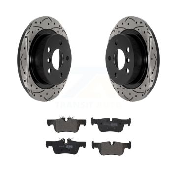 Rear Drill Slot Brake Rotors Semi-Metallic Pad Kit For Mini Cooper Countryman Clubman BMW KDF-101034