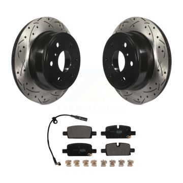 Rear Coated Drilled Slotted Disc Brake Rotors & Semi-Metallic Pad Kit For GMC Sierra 1500 KDF-101049