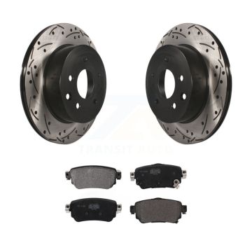 Rear Coat Drill Slot Disc Brake Rotor Semi-Metallic Pad Kit For 2019 Nissan Rogue Sport S KDF-101050