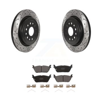 Rear Coated Drilled Slotted Disc Brake Rotors And Semi-Metallic Pads Kit For Ram 1500 KDF-101053