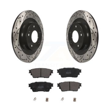 Rear Drill Slot Brake Rotors Semi-Metallic Pad Kit For Mitsubishi Outlander Eclipse Cross KDF-101055