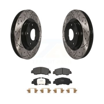 Front Coat Drill Slot Disc Brake Rotor Semi-Metallic Pad Kit For Mitsubishi Eclipse Cross KDF-101061