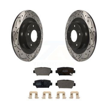 Rear Coat Drill Slot Disc Brake Rotors Semi-Metallic Pad Kit For Mitsubishi Eclipse Cross KDF-101073