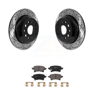 Rear Coated Drilled Slotted Disc Brake Rotors And Semi-Metallic Pad Kit For Jeep Wrangler KDF-101107