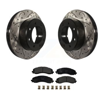 Front Coated Drilled Slotted Disc Brake Rotor And Semi-Metallic Pad Kit For Ram 2500 3500 KDF-101111