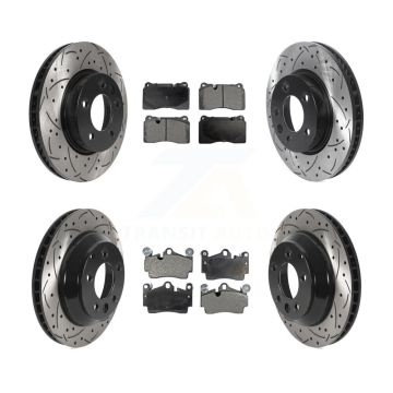 Front Rear Disc Brake Rotors And Semi-Metallic Pads Kit (6Pc) For Volkswagen Touareg KDF-101156