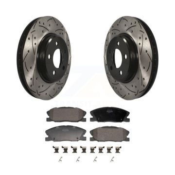 Front Coated Drilled Slotted Disc Brake Rotor And Semi-Metallic Pad Kit For Dodge Charger KDF-101158