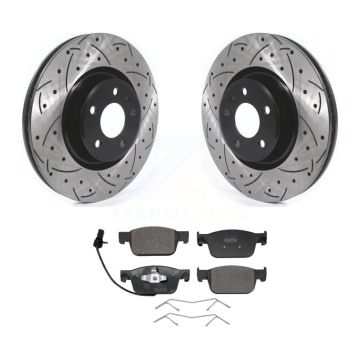 Front Coated Drilled Slotted Disc Brake Rotor & Semi-Metallic Pad Kit For Audi A4 Quattro KDF-101159