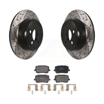 Rear Coated Drilled Slotted Disc Brake Rotors And Semi-Metallic Pad Kit For Dodge Charger KDF-101168