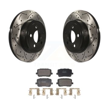Rear Drilled Slot Brake Rotor Semi-Metallic Pad Kit For 17-18 Dodge Charger RWD with 5.7L KDF-101169