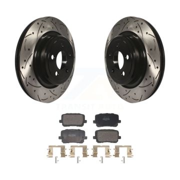 Rear Drill Slot Disc Brake Rotor Semi-Metallic Pad Kit For Dodge Charger Pursuit with RWD KDF-101170
