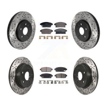 Front Rear Drilled Slot Brake Rotor Semi-Metallic Pad Kit For Chevrolet Trax Buick Encore KDF-101182