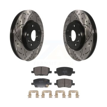 Front Drilled Slot Disc Brake Rotor & Semi-Metallic Pad Kit For 2018-2020 Chevrolet Sonic KDF-101199