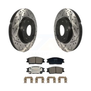 Front Coated Drill Slot Disc Brake Rotor Semi-Metallic Pad Kit For Hyundai Venue Kia Soul KDF-101201
