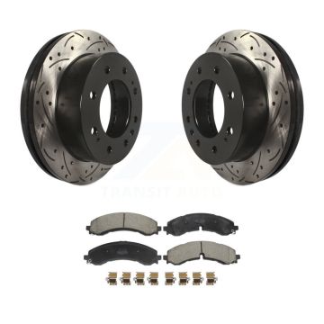 Front Drill Slot Brake Rotors Semi-Metallic Pad Kit For GMC Chevrolet Sierra 2500 HD 3500 KDF-101202