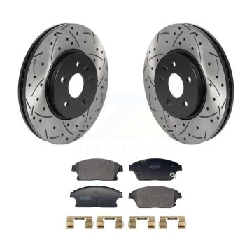 Front Drilled Slot Disc Brake Rotor Semi-Metallic Pad Kit For Chevrolet Trax Buick Encore KDF-101205