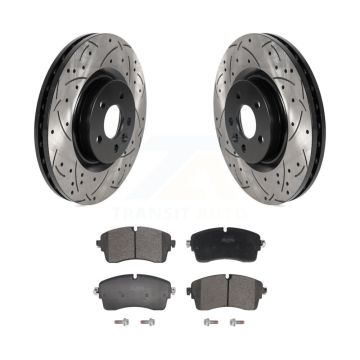Front Coated Drilled Slotted Disc Brake Rotor And Semi-Metallic Pad Kit For Jaguar E-Pace KDF-101208