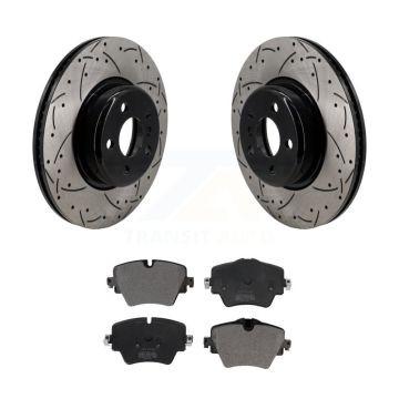 Front Drilled Slot Brake Rotor Semi-Metallic Pad Kit For BMW X3 330i xDrive X4 Z4 430i GR KDF-101211