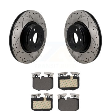 Front Coated Drilled Slotted Disc Brake Rotor & Semi-Metallic Pad Kit For Toyota GR Supra KDF-101212
