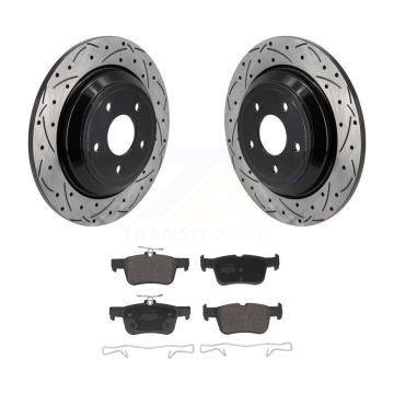 Rear Drilled Slot Brake Rotors Semi-Metallic Pad Kit For Ford Escape Bronco Sport Lincoln KDF-101215