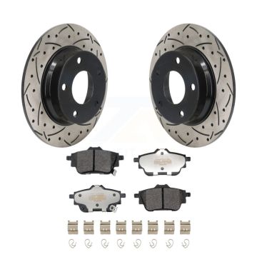 Rear Drill Slot Disc Brake Rotor Semi-Metallic Pad Kit For Nissan Sentra rear brakes KDF-101217