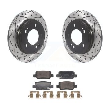 Rear Coated Drilled Slotted Disc Brake Rotors & Semi-Metallic Pad Kit For Hyundai Elantra KDF-101222