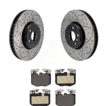 Front Drilled Slot Brake Rotor & Semi-Metallic Pad Kit For BMW 330i xDrive 530i Toyota GR KDF-101225