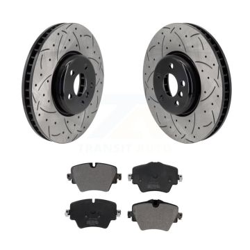 Front Drilled Slot Disc Brake Rotor & Semi-Metallic Pad Kit For 2021 Toyota GR Supra 2.0L KDF-101226
