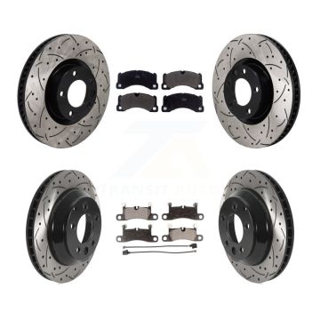 Front Rear Brake Rotor Semi-Metallic Pad Kit (6Pc) For Volkswagen Touareg Porsche Cayenne KDF-101232