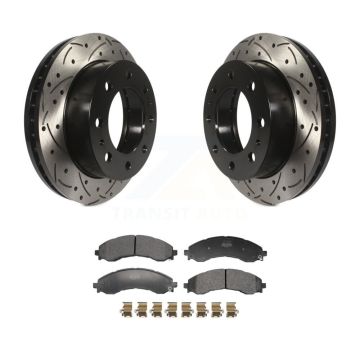 Front Drill Slot Brake Rotors Semi-Metallic Pad Kit For GMC Chevrolet Savana 2500 Express KDF-101249