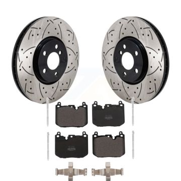 Front Drilled Slot Brake Rotor & Semi-Metallic Pad Kit For Mini Cooper Countryman Clubman KDF-101252