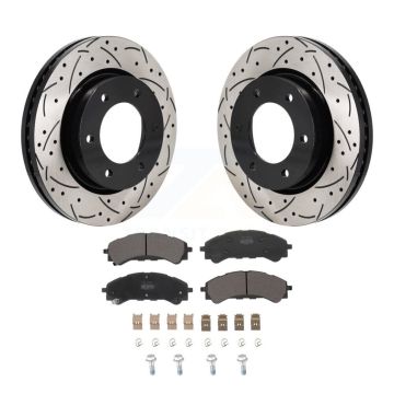 Front Coated Drilled Slot Disc Brake Rotor & Semi-Metallic Pad Kit For Ford Ranger Bronco KDF-101257