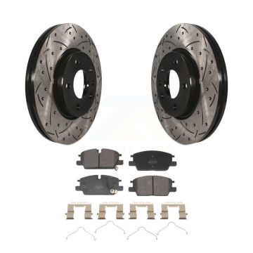 Front Drill Slot Brake Rotor Semi-Metallic Pad Kit For Chevrolet GMC Terrain Equinox Trax KDF-101270