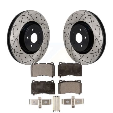 Front Drill Slot Disc Brake Rotors Semi-Metallic Pad Kit For Subaru BRZ Impreza Toyota 86 KDF-101273