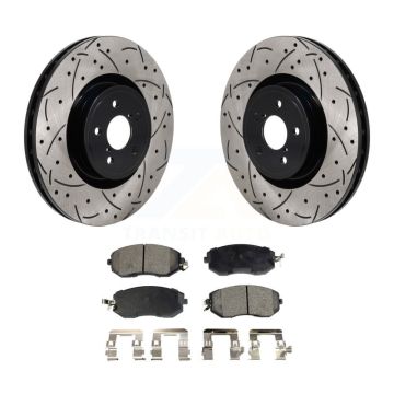 Front Drill Slot Brake Rotor Semi-Metallic Pad Kit For 19-20 Toyota 86 With Brembo Brakes KDF-101274