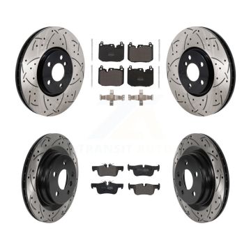 Front Rear Drilled Slot Disc Brake Rotor Semi-Metallic Pad Kit For Mini Cooper Countryman KDF-101300