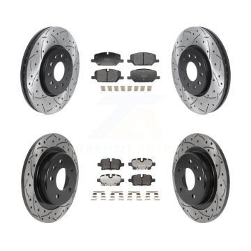 Front Rear Drill Slot Brake Rotor Semi-Metallic Pad Kit For Chevrolet Equinox GMC Terrain KDF-101320
