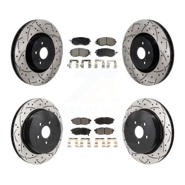 Front Rear Drill Slot Brake Rotors Semi-Metallic Pad Kit For Toyota 86 With Brembo Brakes KDF-101328