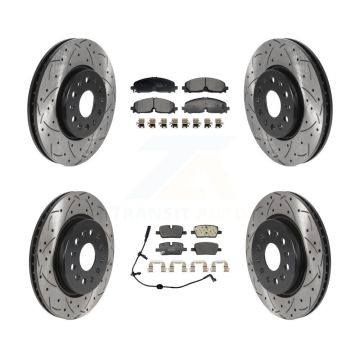 Front Rear Drill Slot Brake Rotor Semi-Metallic Pad Kit For Chevrolet Traverse Blazer GMC KDF-101330