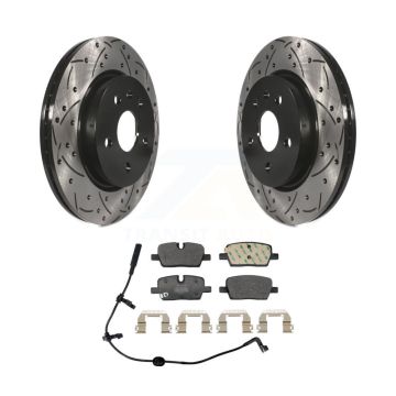 Rear Coated Drilled Slotted Disc Brake Rotors And Semi-Metallic Pads Kit For Cadillac CT5 KDF-101348