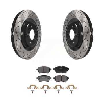 Rear Drill Slot Brake Rotors Semi-Metallic Pad Kit For Audi Q5 Sportback A5 A4 Quattro S5 KDF-101349