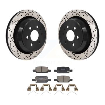 Rear Drill Slot Disc Brake Rotors Semi-Metallic Pad Kit For Chevrolet Colorado GMC Canyon KDF-101351