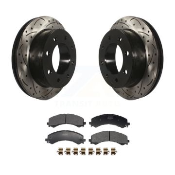 Rear Drilled Slot Brake Rotor Semi-Metallic Pad Kit For GMC Savana 2500 Chevrolet Express KDF-101357
