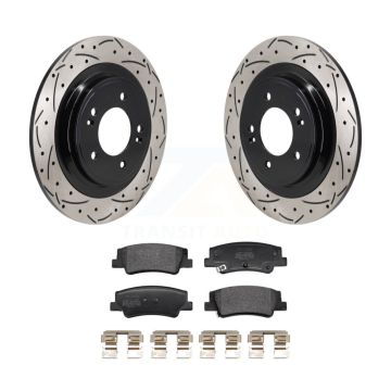 Rear Drilled Slot Disc Brake Rotors Semi-Metallic Pad Kit For Hyundai Tucson Kia Sportage KDF-101372
