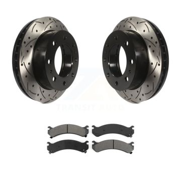Front Drill Slot Brake Rotors Semi-Metallic Pad Kit For GMC Chevrolet Sierra 2500 HD 3500 KDS-100001