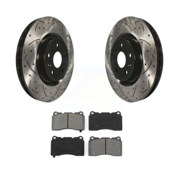Front Coated Drill Slot Disc Brake Rotor Semi-Metallic Pad Kit For Pontiac G8 Buick Regal KDS-100006
